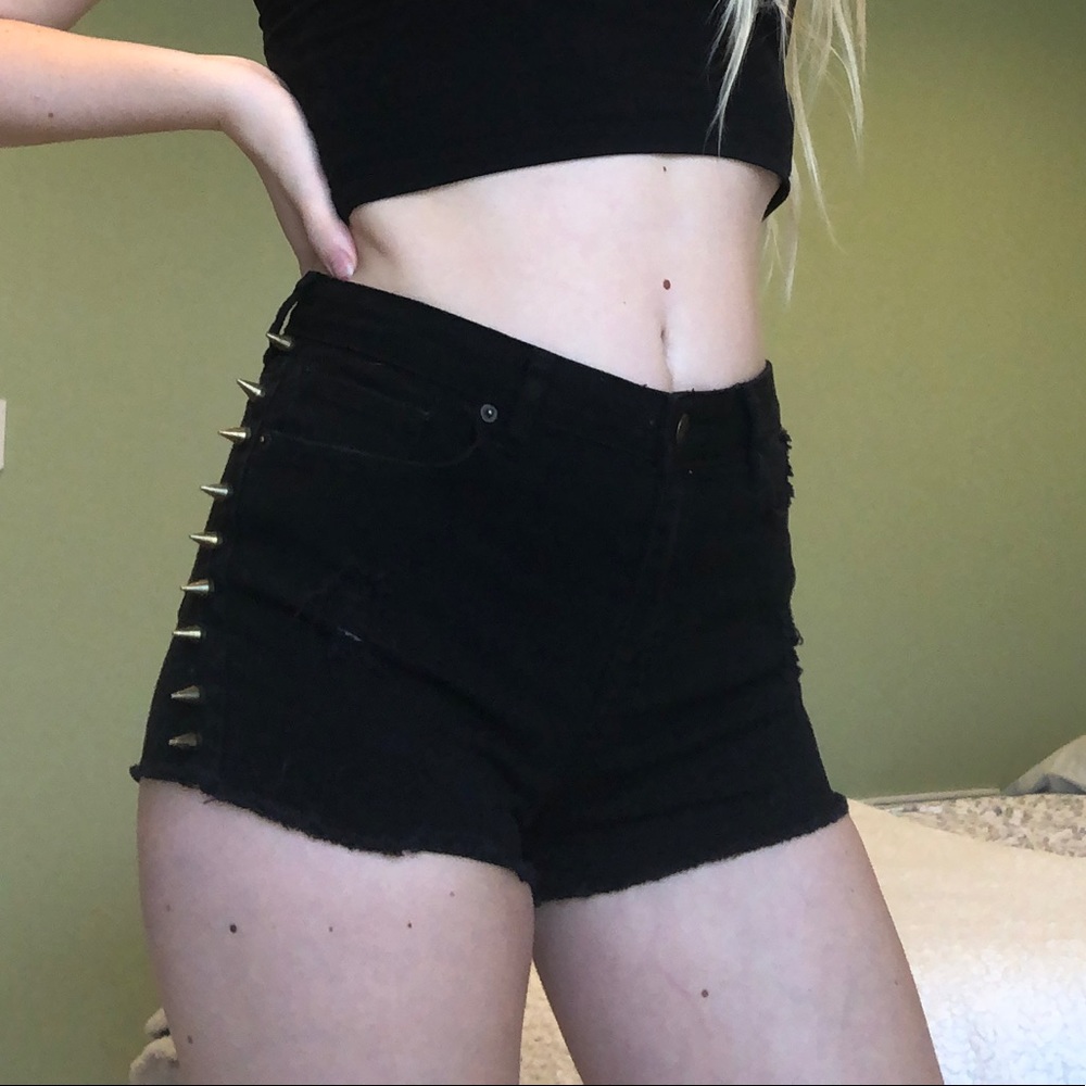 Black Denim Shorts